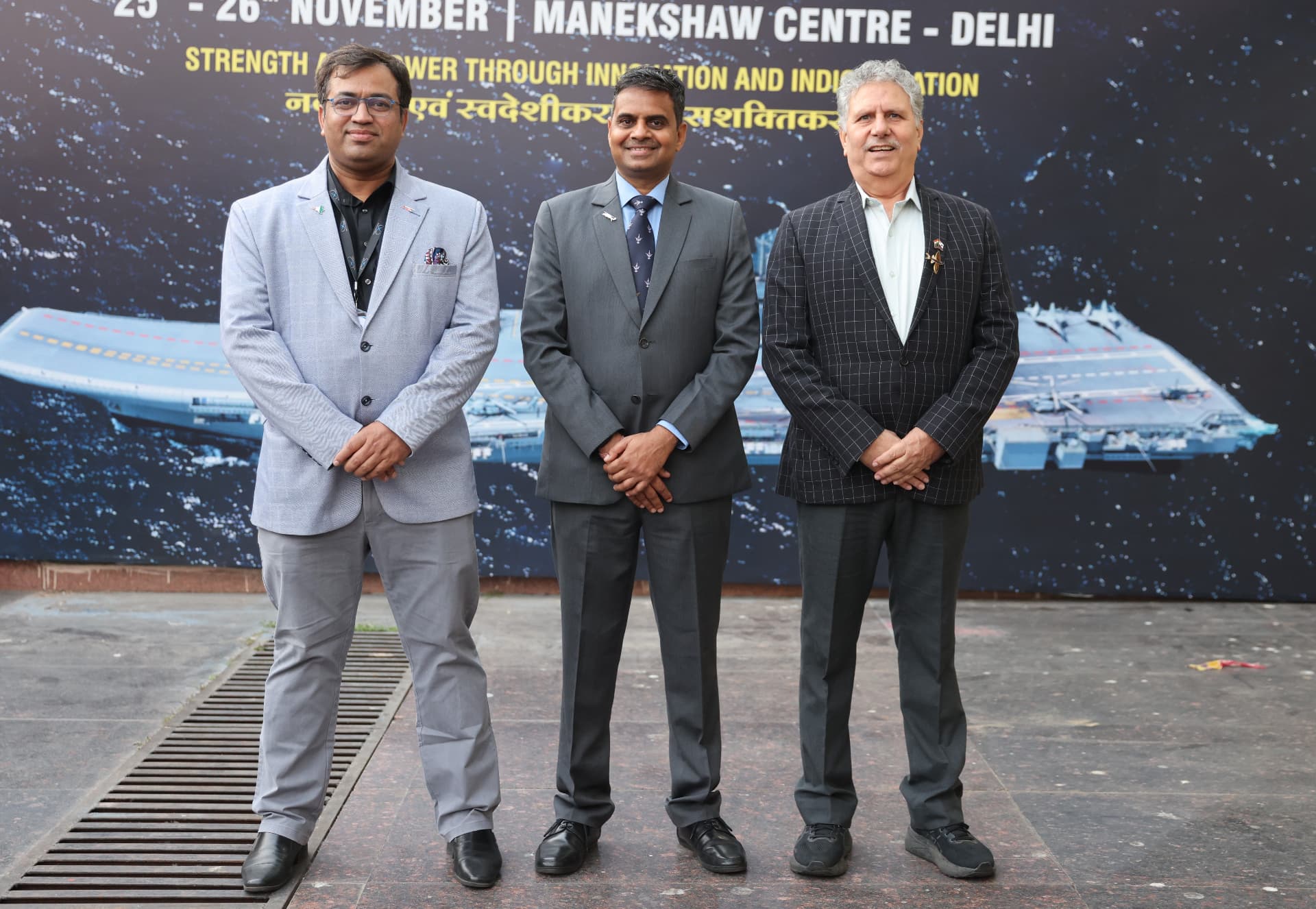 The Xinfiniti AeroSpace team at Swavlambhan 2025, Manekshaw Centre, Delhi